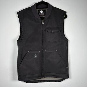 Duluth Trading Co Alaskan Hardgear Fleece Lined Full Zip Black Vest Size Small